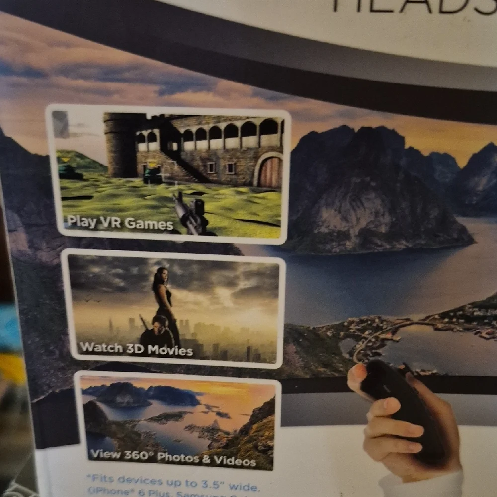 Black Virtual Reality Headset with Remote